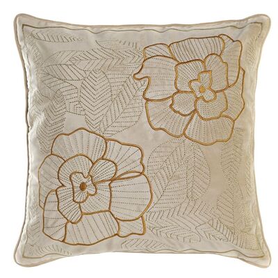 POLYESTER CUSHION 45X10X45 600 GR, EMBROIDERED FLOWERS TX200922