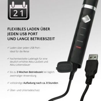 FLASH TRAVEL - Brosse à dents sonique USB - noir 4