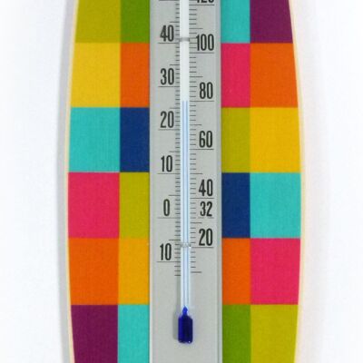 Thermometer, colorful shapes