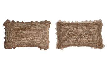 COUSSIN JUTE 50X15X30 700 GR, MACRAME 2 SURT. TX204404 1