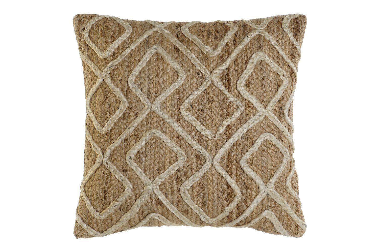 CUSCINO JUTA 50X15X50 560 GR, RICAMO NATURALE TX208755