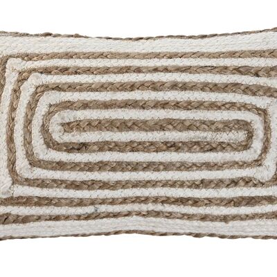 COUSSIN JUTE COTON 50X30 752 GR, FAIT MAIN TX213625