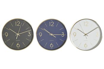 HORLOGE MURALE ALUMINIUM 25X4,2X25 OR 3 ASSORT. RE188122 1