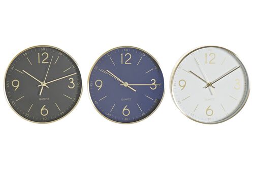 Reloj Pared Aluminio 25X4,2X25 Dorado 3 Surt. RE188122