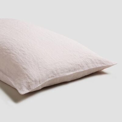 Blush Pink Linen Pillowcases (Pair) - Square