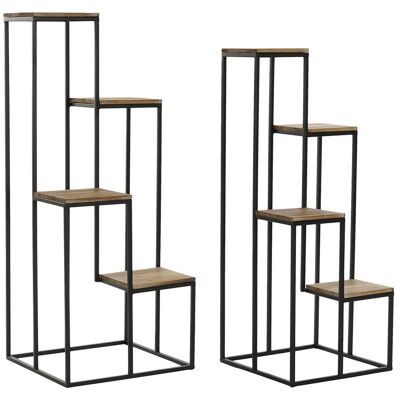 Etagère Set 2 Métal Sapin 40X40X100 7,00 Pots MB177456