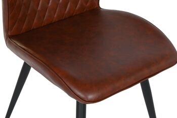 CHAISE METAL POLYESTER 48X51X87 MARRON FONCE MB200383 3
