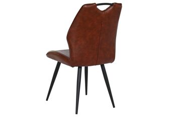 CHAISE METAL POLYESTER 48X51X87 MARRON FONCE MB200383 7