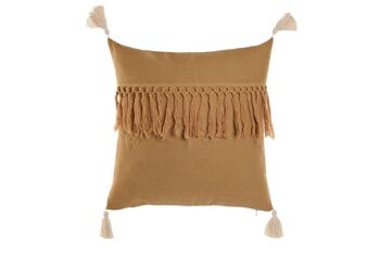 COUSSIN EN COTON RECYCLÉ 45X15X45 420 GR. FRANGES TX210385 1