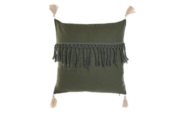 COUSSIN EN COTON RECYCLÉ 45X15X45 420 GR. FRANGES TX210387 1