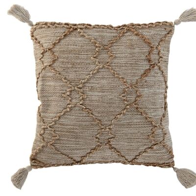 COUSSIN COTON JUTE 45X45 810 GR, FAIT MAIN TX213617