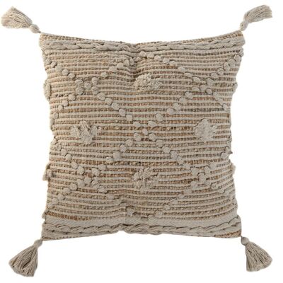 BAUMWOLL-JUTE-KISSEN 45X45 860 GR, HANDGEFERTIGT TX213616