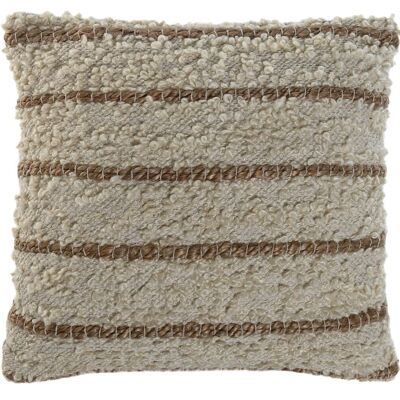 COUSSIN EN JUTE COTON 45X45 978 GR, FAIT MAIN TX213611