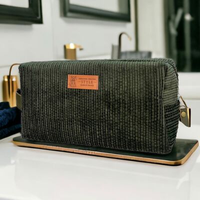 Nomad pencil case M, khaki “Velvet”