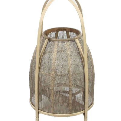 BAMBOO LINEN CANDLE HOLDER 34X34X60 NATURAL BROWN PV206012