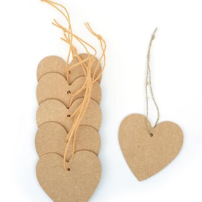 LOT OF 6 MDF HEARTS 80x80x3MM