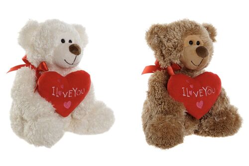 Peluche Poliester 15X15X24 Oso Corazon 2 Surt. PE213002