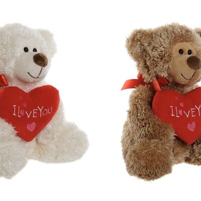 POLYESTER PLUSH 15X15X24 HEART BEAR 2 ASSORTMENT PE213002