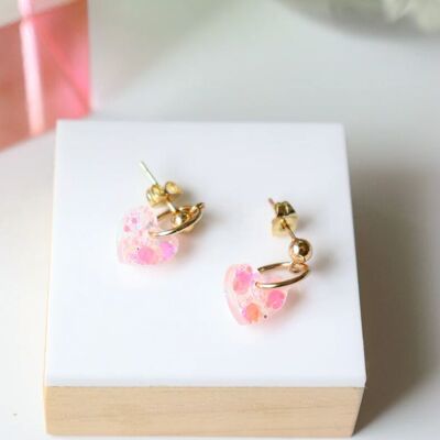 Lucie pink holo earrings