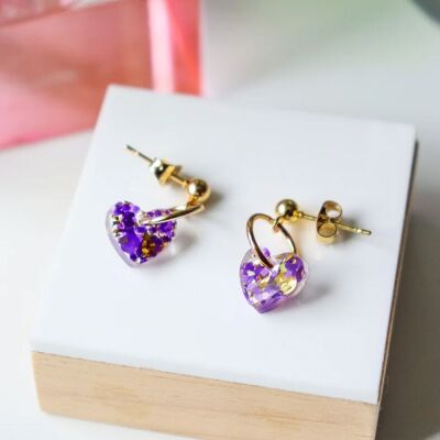 Lucie purple gold earrings