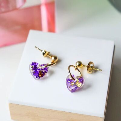 Lucie purple gold earrings