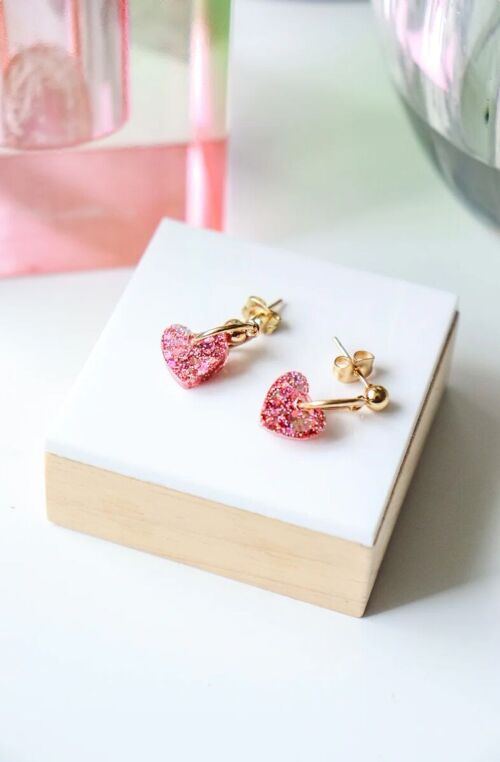 Boucles d'oreilles Lucie peach gold