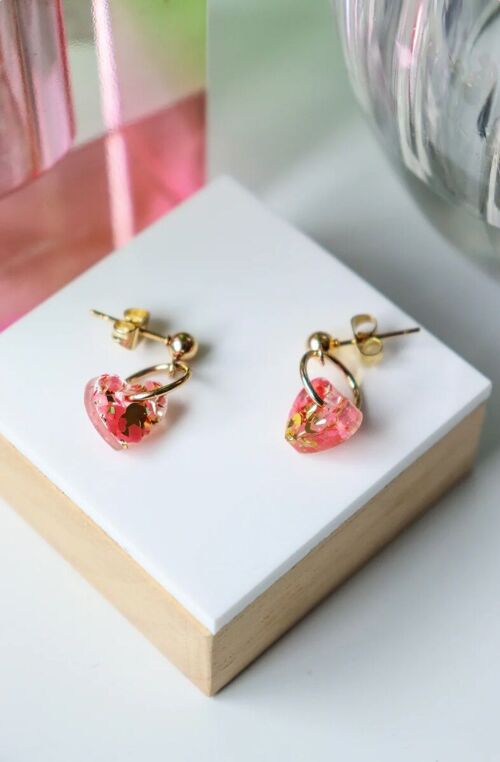 Boucles d'oreilles Lucie rose or