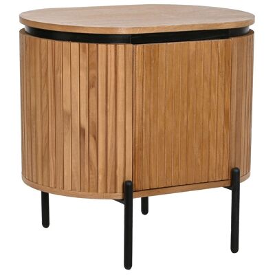 TABLE DE NUIT MÉTAL PAULOWNIA 55X40X55 MARRON MB208701