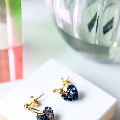 Lucie black glitter earrings