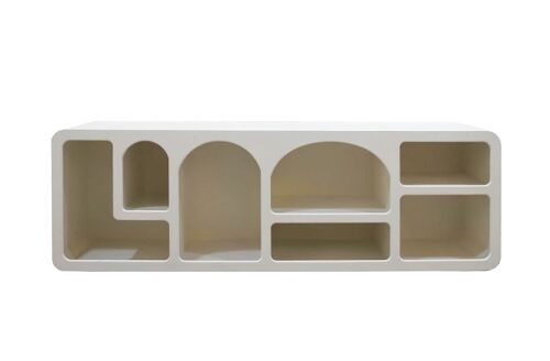 Mueble Tv Abeto Mdf 160X40X50 Rugoso Blanco MB205545