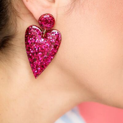 Boucles d'oreilles Claire Fuchsia