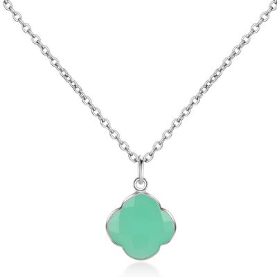 CAPUCINE - Collier - argent - calcédoine (bleu aqua)