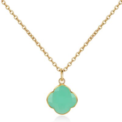 CAPUCINE - necklace - gold - chalcedony (aquablue)