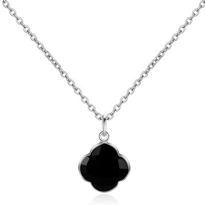 CAPUCINE - Necklace - silver - onyx (black)