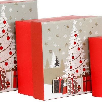 GIFT BOXES TREE 3 PIECE SET (HOFF6023)