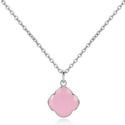 CAPUCINE - Necklace - silver - chalcedony (pink)
