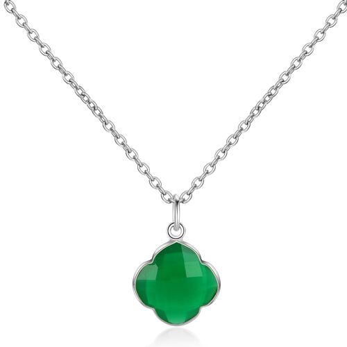 CAPUCINE - Halskette - silver - onyx (green)