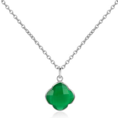 CAPUCINE - Necklace - silver - onyx (green)
