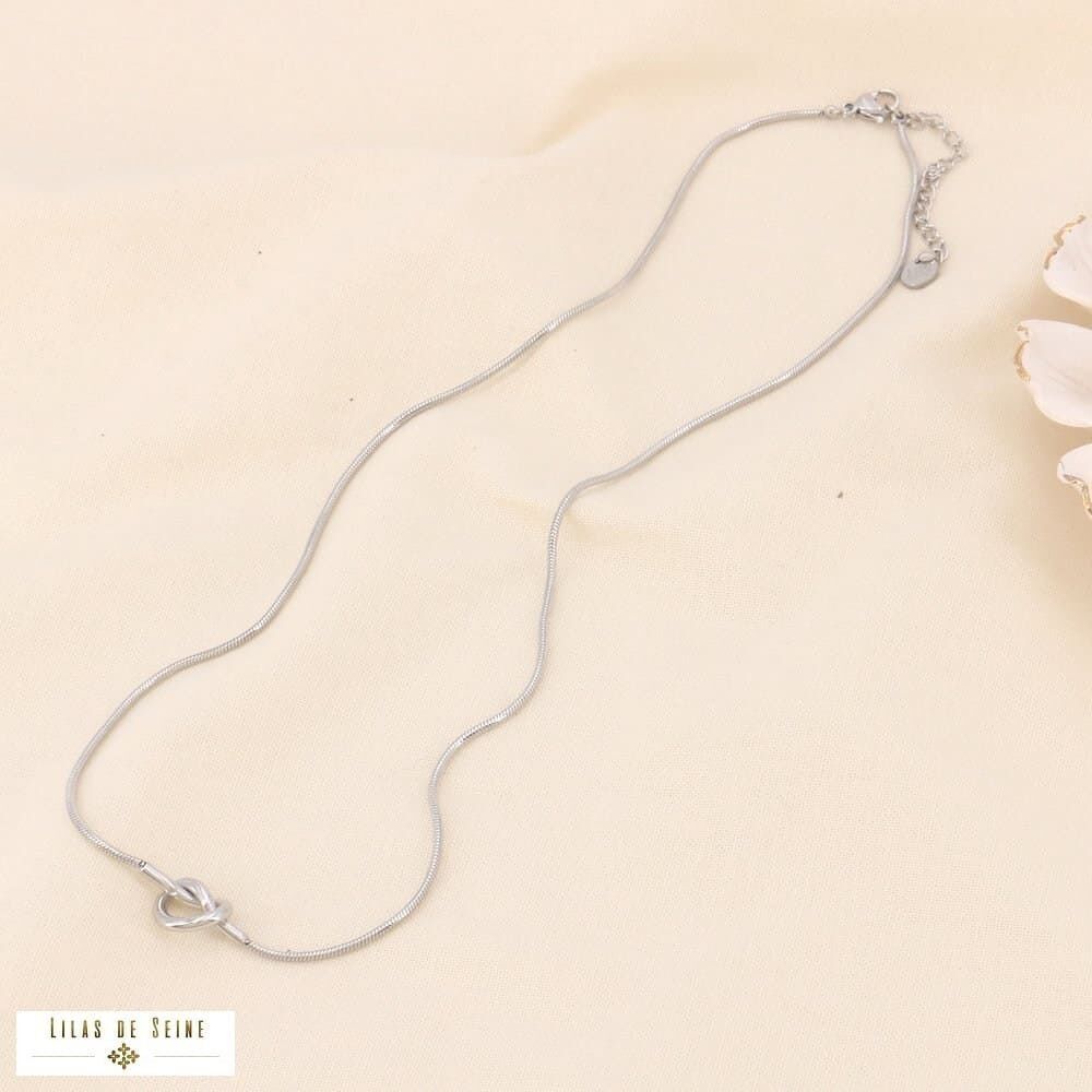 Collana nodo marinaio in acciaio inossidabile casual chic 0123156