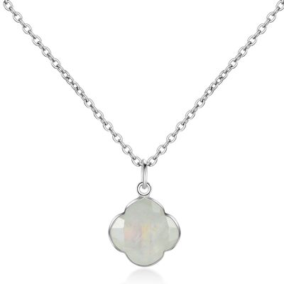 CAPUCINE - Necklace - silver - moonstone (white)