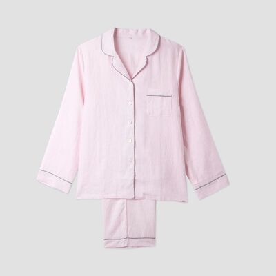 Blush Pink Linen Pyjama Trouser Set