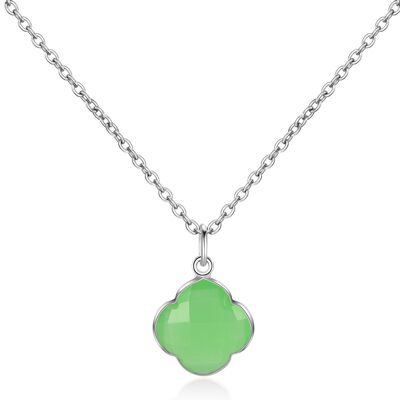 CAPUCINE - Necklace - silver - chalcedony (green)