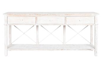 CONSOLE MÉTAL SAPIN 181X45X86 3CAJ, BLANC MB208708 7