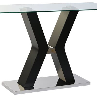 CONSOLE VERRE TREMPÉ MDF 120X40X76 NOIR MB203512