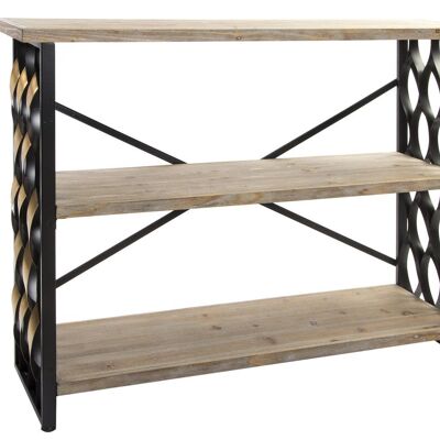 WOODEN METAL CONSOLE 120X34X93 INDUSTRIAL NATURAL MB212674