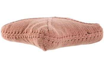 COUSSIN POLYESTER 40X8X40 240 GR. TISSÉ À LA MAIN ROSE TX213569 3