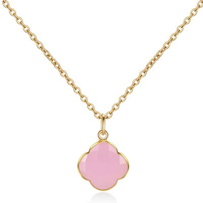 CAPUCINE - necklace - gold - chalcedony (pink)