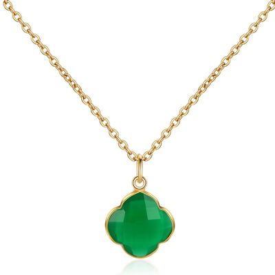 CAPUCINE - necklace - gold - onyx (green)