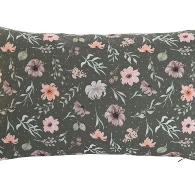 COTTON JUTE CUSHION 50X5X30 380 GR. PRINTED FLOWERS TX210163