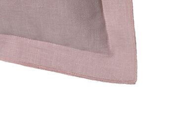 COUSSIN EN LIN 45X45 420 GR. AVEC FRANGES MAUVE TX213501 3